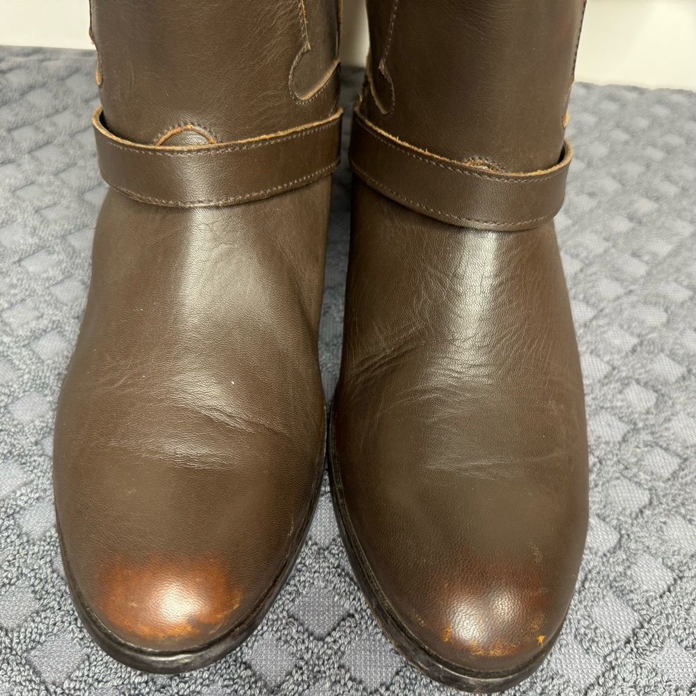 GOLDEN GOOSE CHARLIE WOMEN BOOTS IN DARK BROWN LEATHER & CLAMO ON THE HEEL - Picture 5 of 15